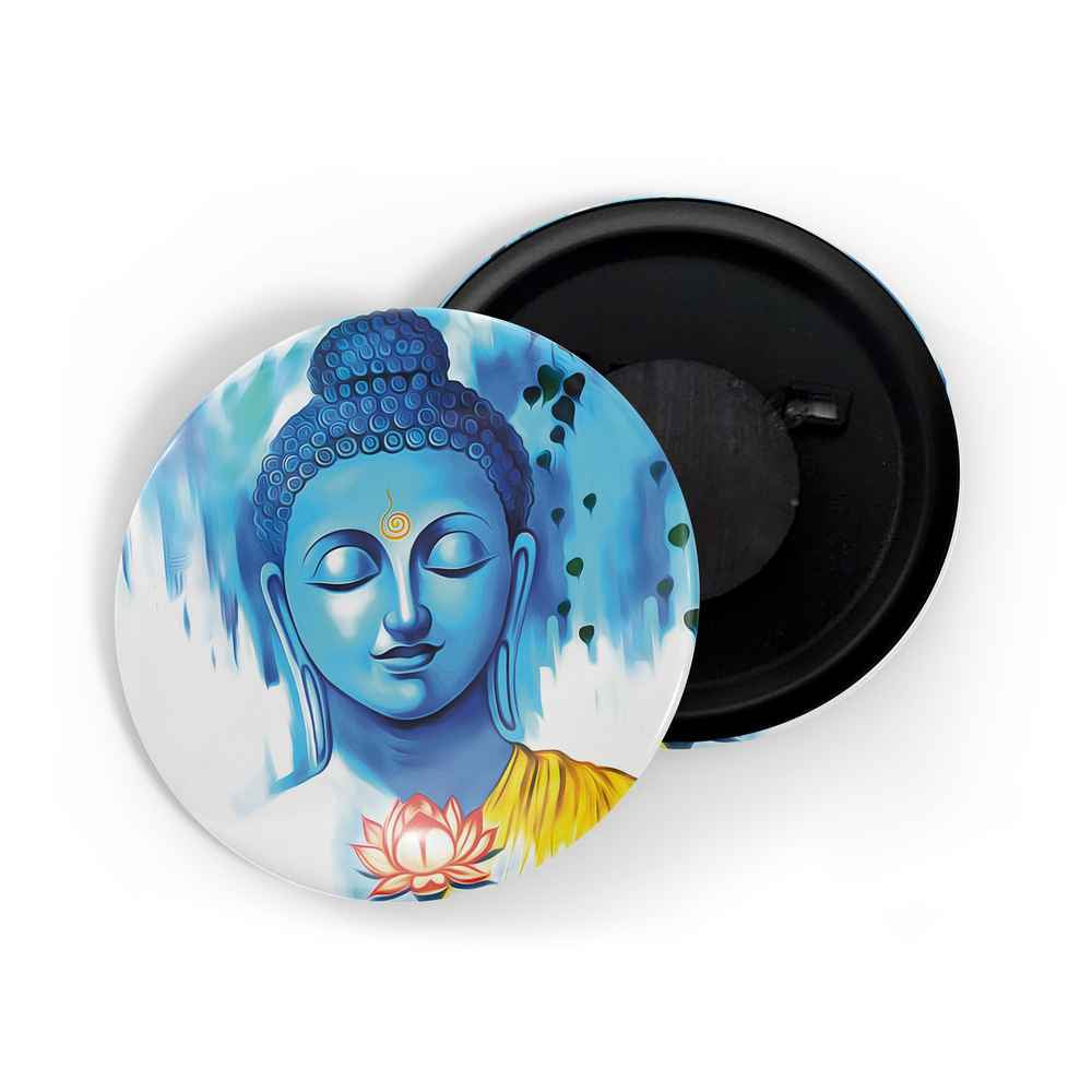 dhcrafts Fridge Magnet Multicolor Buddha D4 Glossy Finish Design Pack of 1 (58mm)